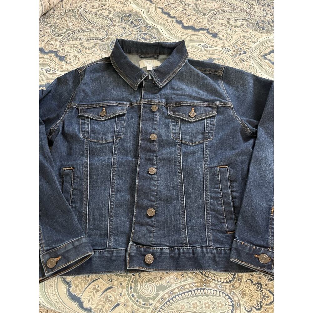 Custom Embroidered Denim Jacket Time & Tru XL Boho Mushroom Garden Fern Design - Picture 4 of 7